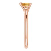14K Rose Natural Citrine Heart Solitaire Ring