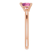14K Rose Natural Pink Tourmaline Heart Solitaire Ring