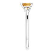 Sterling Silver Natural Citrine Heart Solitaire Ring
