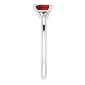 Sterling Silver Natural Mozambique Garnet Heart Solitaire Ring