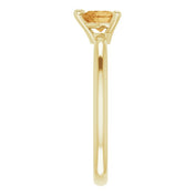14K Yellow Natural Citrine Heart Solitaire Ring