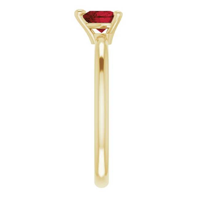 14K Yellow Natural Mozambique Garnet Heart Solitaire Ring