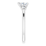 Sterling Silver Natural White Sapphire Heart Solitaire Ring
