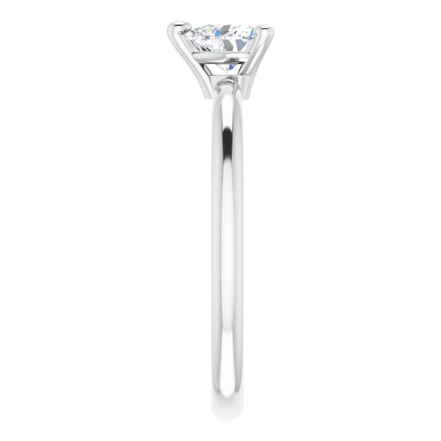 Sterling Silver Natural White Sapphire Heart Solitaire Ring