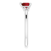Platinum Natural Mozambique Garnet Heart Solitaire Ring