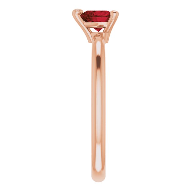 14K Rose Natural Mozambique Garnet Heart Solitaire Ring