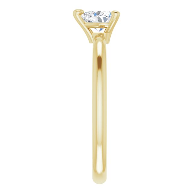 14K Yellow Natural White Sapphire Heart Solitaire Ring