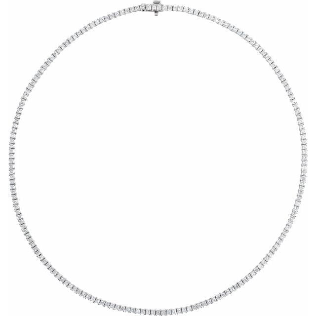 14K Lab-Grown Diamond Line Necklace with 5 7/8 to 7 1/4 CTW in Various Lengths