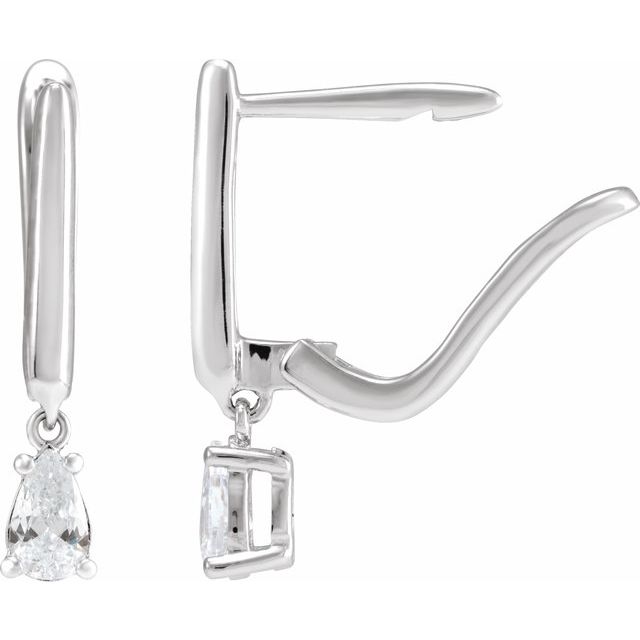 2 CTW Lab-Grown Diamond Lever Back Earrings