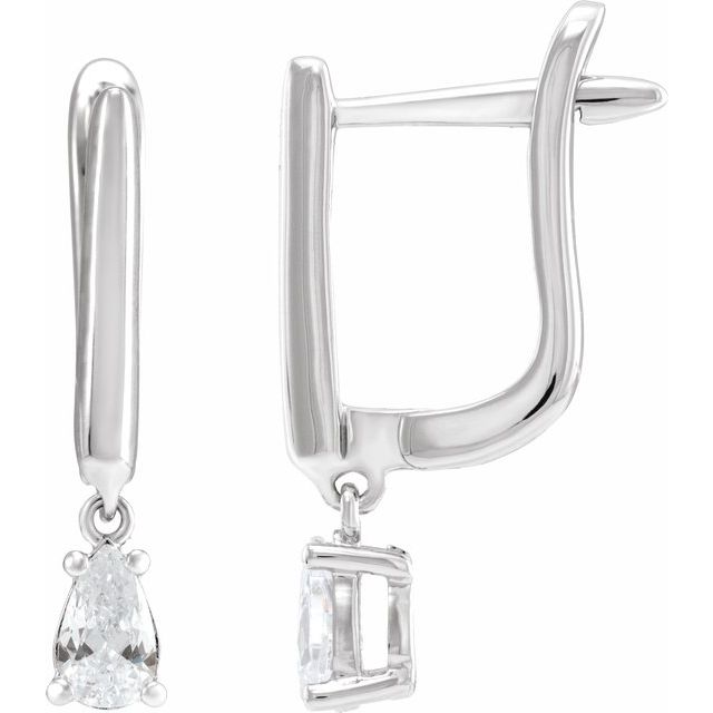 2 CTW Lab-Grown Diamond Lever Back Earrings