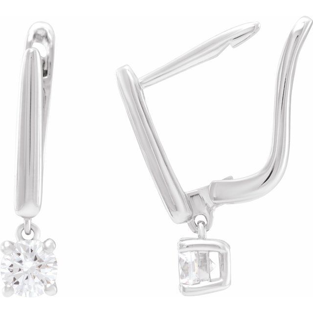 2 CTW Lab-Grown Diamond Lever Back Earrings