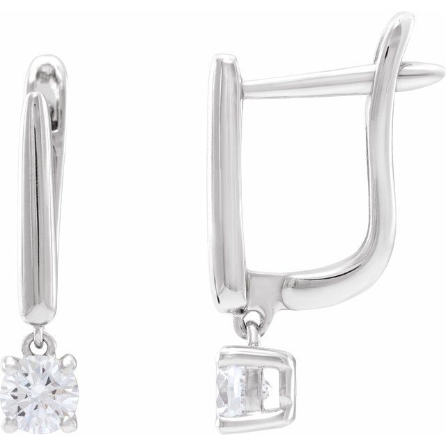 2 CTW Lab-Grown Diamond Lever Back Earrings