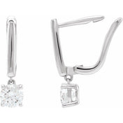 14K White 1 CTW Lab-Grown Diamond Lever Back Earrings