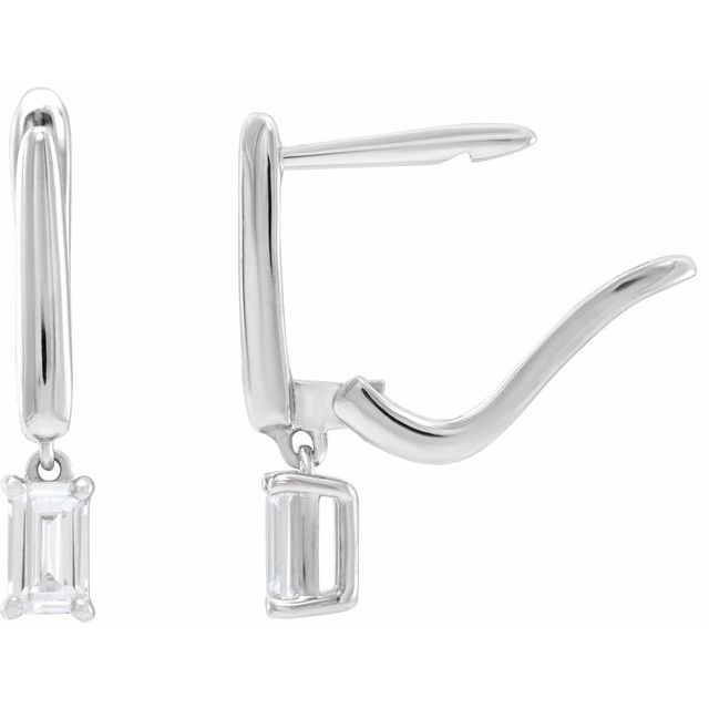 4 CTW Lab-Grown Diamond Lever Back Earrings