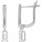 14K White 3/4 CTW Lab-Grown Diamond Lever Back Earrings