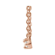 14K Rose 1/6 CTW Natural Diamond Bar 18" Necklace