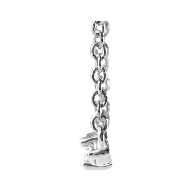 14K White 1/6 CTW Natural Diamond Bar 18" Necklace