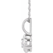 14K White 1/5 CT Natural Diamond Knot 18" Necklace