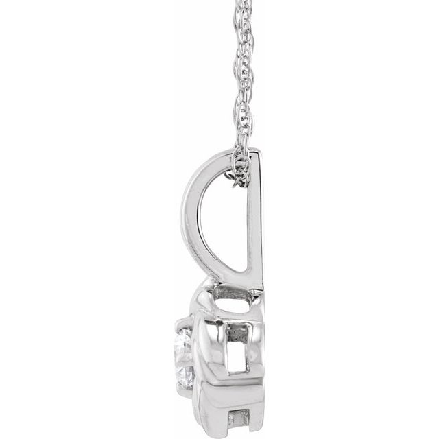 14K White 1/5 CT Natural Diamond Knot 18" Necklace