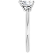 14K White Natural White Sapphire Heart Solitaire Ring