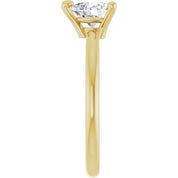 14K Yellow Natural White Sapphire Heart Solitaire Ring