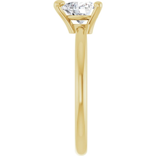 14K Yellow Natural White Sapphire Heart Solitaire Ring