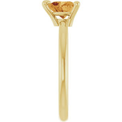 14K Yellow Natural Citrine Heart Solitaire Ring