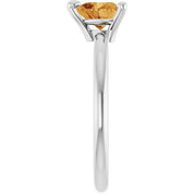 Sterling Silver Natural Citrine Heart Solitaire Ring