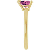 14K Yellow Natural Pink Tourmaline Heart Solitaire Ring