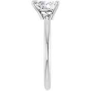 Platinum Natural White Sapphire Heart Solitaire Ring