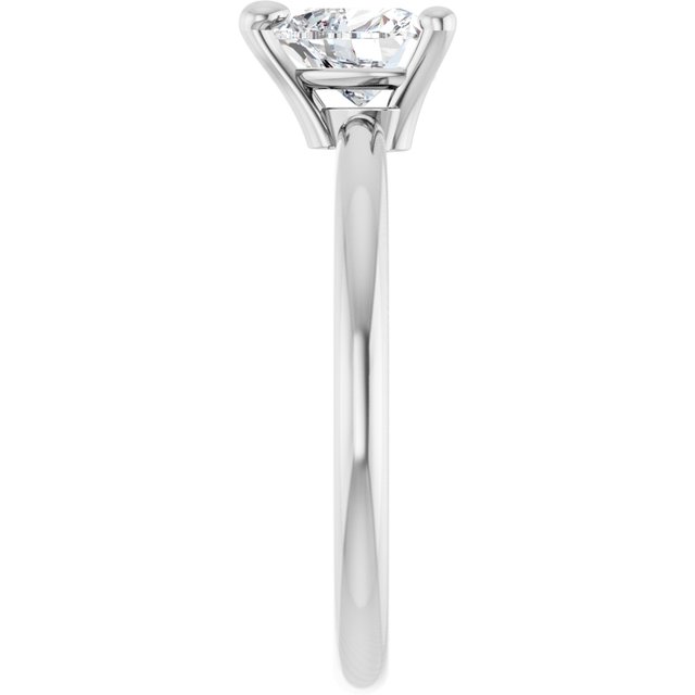 Platinum Natural White Sapphire Heart Solitaire Ring