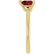 14K Yellow Natural Mozambique Garnet Heart Solitaire Ring