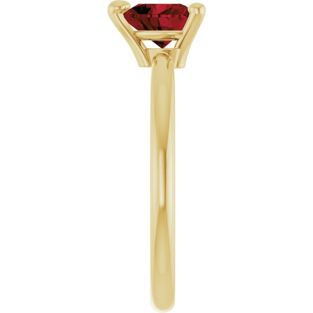 14K Yellow Natural Mozambique Garnet Heart Solitaire Ring