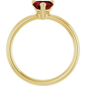14K Yellow Natural Mozambique Garnet Heart Solitaire Ring