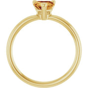 14K Yellow Natural Citrine Heart Solitaire Ring