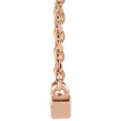 14K Rose .015 CT Natural Diamond Solitaire 16-18" Necklace