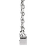 14K White .06 CT Natural Diamond Solitaire 16-18" Necklace