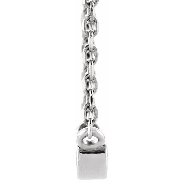 14K White .06 CT Natural Diamond Solitaire 16-18" Necklace
