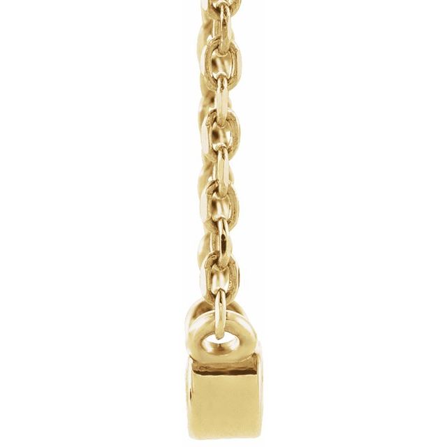 14K Yellow .03 CT Natural Diamond Solitaire 16-18" Necklace