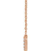 14K Rose 1/8 CTW Natural Diamond Lowercase Initial A 16" Necklace