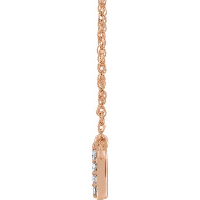 14K Rose 1/8 CTW Natural Diamond Lowercase Initial A 16" Necklace