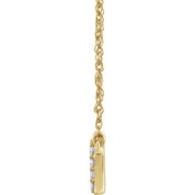 14K Yellow 1/8 CTW Natural Diamond Lowercase Initial A 16" Necklace