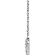 14K White 1/8 CTW Natural Diamond Lowercase Initial A 16" Necklace