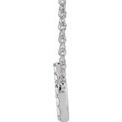 14K White 1/8 CTW Natural Diamond Lowercase Initial B 16" Necklace