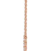 14K Rose .07 CTW Natural Diamond Lowercase Initial C 16" Necklace