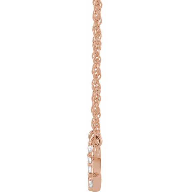 14K Rose .07 CTW Natural Diamond Lowercase Initial C 16" Necklace
