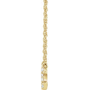 14K Yellow .07 CTW Natural Diamond Lowercase Initial C 16" Necklace