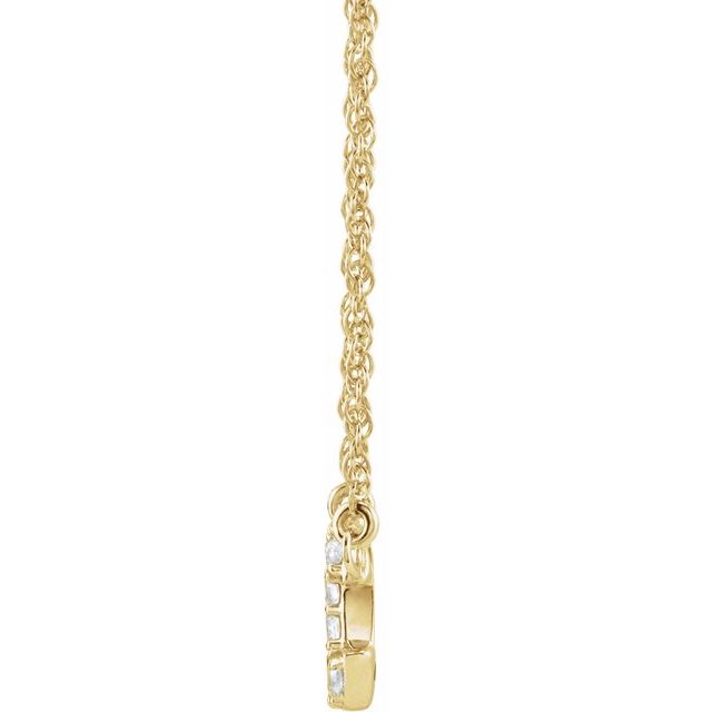 14K Yellow .07 CTW Natural Diamond Lowercase Initial C 16" Necklace