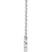 14K White .07 CTW Natural Diamond Lowercase Initial C 16" Necklace
