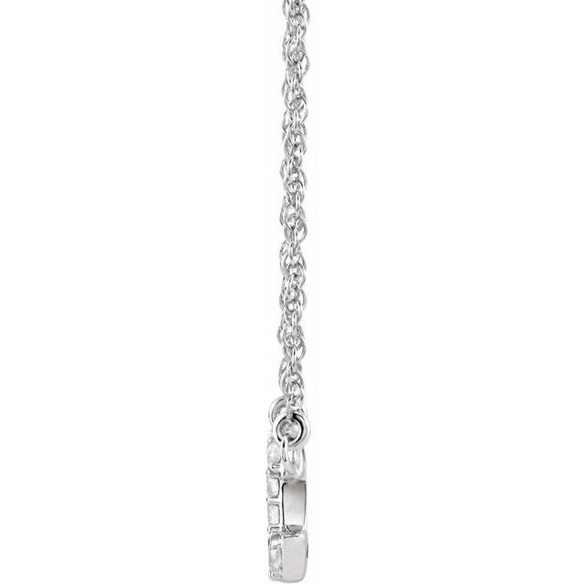 14K White .07 CTW Natural Diamond Lowercase Initial C 16" Necklace
